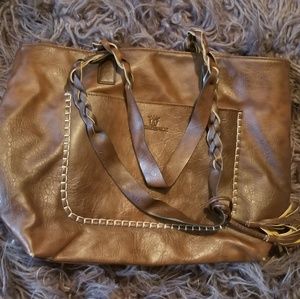 Weimeibaige Brown Leather Tote Purse